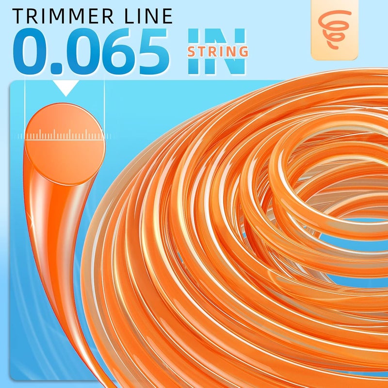 EVENTRONIC Weed Eater String, Trimmer Line for Universal Replacement, Round Weed Wacker String Fits Medium& Heavy Grass&Weeds, String Trimmer Line of Orange Premium Nylon - Image 2